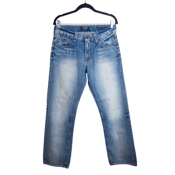 Guess Jeans Men’s Desmond Relaxed Straight Leg Jeans Size 31 x 32 - Picture 1 of 8